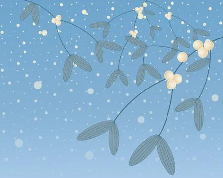 Vintage mistletoe Illustrazione stock