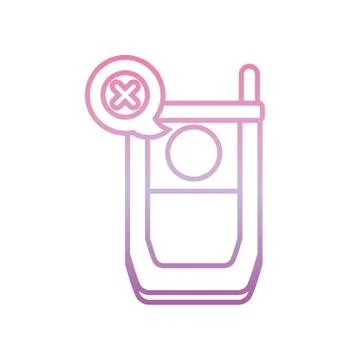 Vintage mobile error message , phone gradient icon Stock Illustration