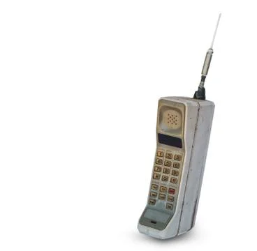 Vintage mobile phone isolated on white Stock Photos