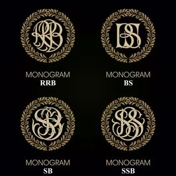 Vintage Monograms - 4 sets Stock Illustration