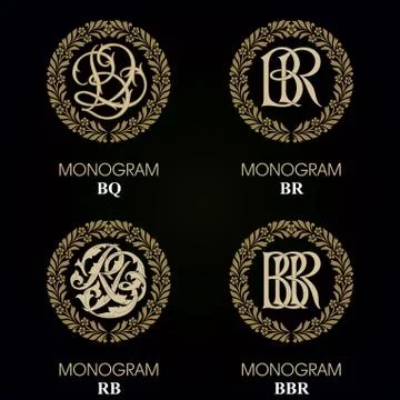 Vintage Monograms - 4 sets Stock Illustration
