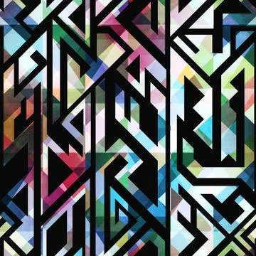 Vintage mosaic geometric pattern Stock Illustration