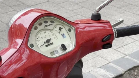 Vintage motor scooter control panel Stock Footage 203846767