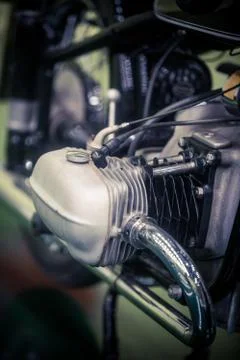 Vintage motorcycle boxer engine Stock Photos