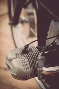 Vintage motorcycle boxer engine Stock Photos