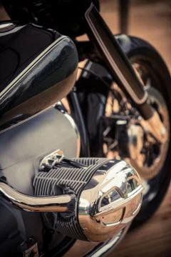 Vintage motorcycle boxer engine Stock Photos