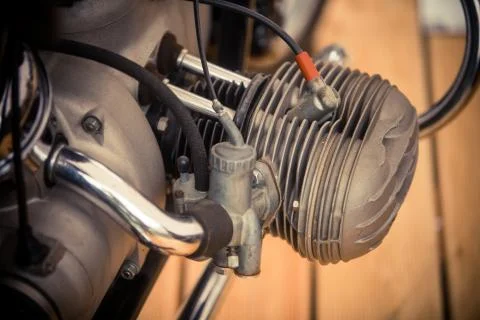 Vintage motorcycle boxer engine Stock Photos
