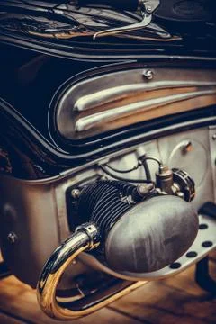 Vintage motorcycle boxer engine Stock Photos