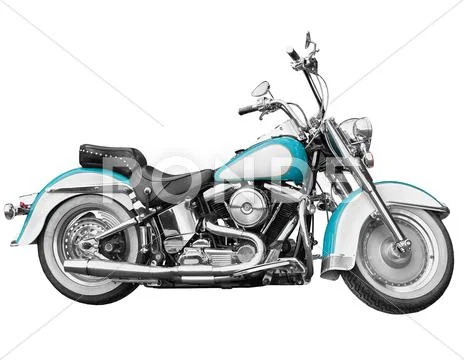 Vintage motorcycle - chopper on white Stock Photos