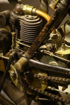 Vintage motorcycle engine Stock Photos