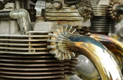 Vintage motorcycle engine Stock Photos