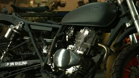 Vintage motorcycle Stock Footage 147554256