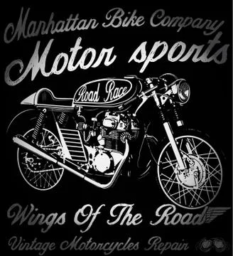 Vintage Motorcycle hand drawn vector Stock Illustration