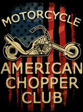 Vintage Motorcycle hand drawn vector tee graphic design Stock Illustration