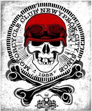 Vintage Motorcycle hand drawn vector tee graphic design Stock Illustration