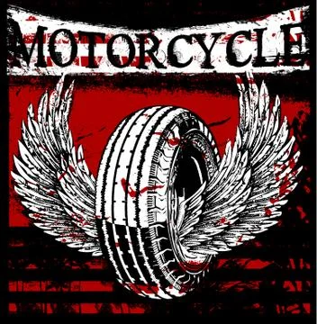 Vintage Motorcycle hand drawn vector tee graphic design Stock Illustration