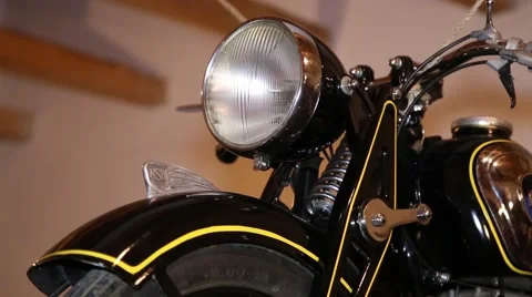 Vintage motorcycle, headlight Stock Footage 47731867