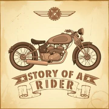 Vintage Motorcycle Stock Illustration