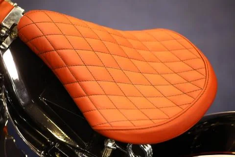 Vintage motorcycle saddle Stock Photos