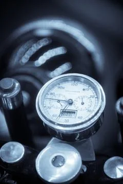 Vintage motorcycle speedometer Stock Photos