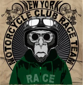 Vintage Motorcycle vector Set.skull riders motorbike vector set Illustrazione stock