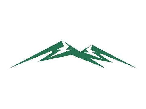 Vintage Mountain Flat Icon Vector Design Stock Illustration