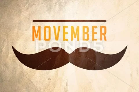 Vintage Movember Graphic Stock Illustration