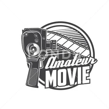 Vintage movie camera, camcorder, film reel icon ~ Clip Art #217421951
