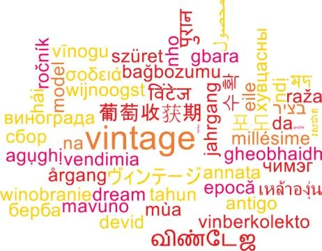 Vintage multilanguage wordcloud background concept Stock Illustration