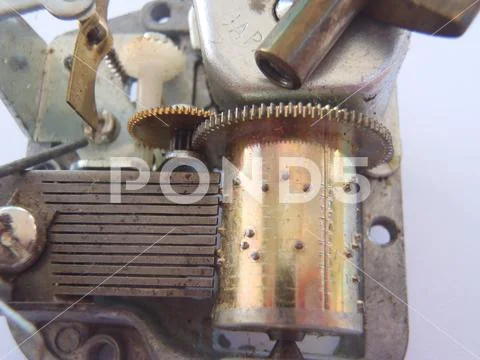 Vintage music box mechanism Stock Photos