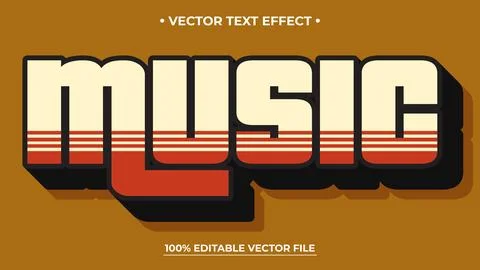 Vintage Music editable text effect alphabet font typography typeface Stock Illustration