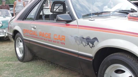 Vintage Mustang - Indianapolis Official Pace Car Stock Footage