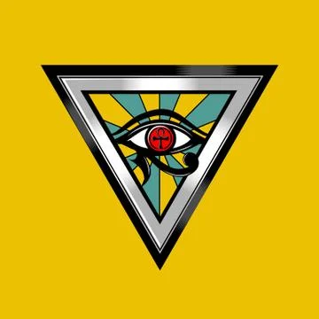 Vintage mystic geometric triangular ancient Egyptian eye of horus vector illu Stock Illustration
