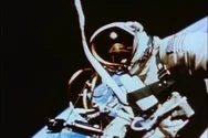 Vintage Nasa - Apollo Astronauts Walking In Space &Amp; Return To Earth Splash Down Stock Footage