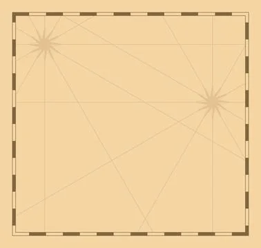 Vintage Nautical Map Template with Compass Roses and Border Stock Illustration