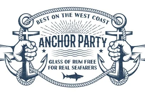 Vintage nautical poster Stock Illustration