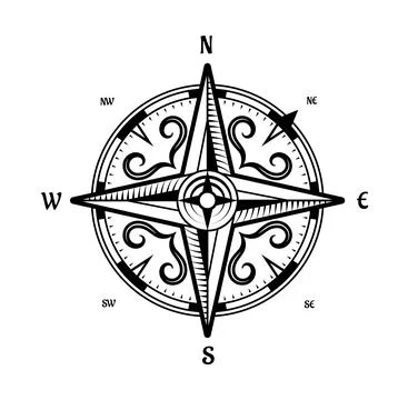 Vintage navigation map compass direction symbol イラスト素材