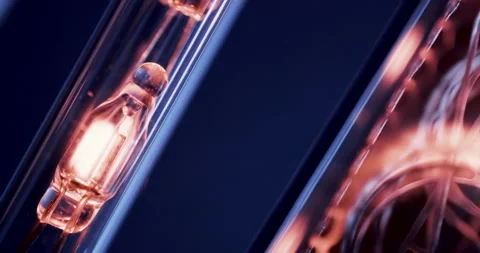 Vintage neon bulb counting, glitching. Sci fi, time travel, Retro Tech abstract Видео 150243700