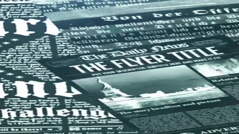 Vintage Newspaper Article Text Seamless Scroll Cinematic Motion Background Vidéo 342609708