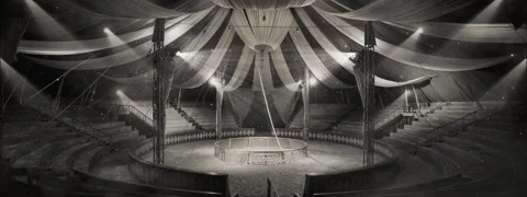 Vintage Noir Circus Interior With Lights Vídeo Stock 335229409