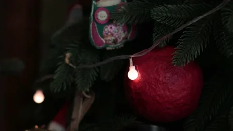Vintage nutcracker and retro Christmas ornaments Stock Footage 167029093