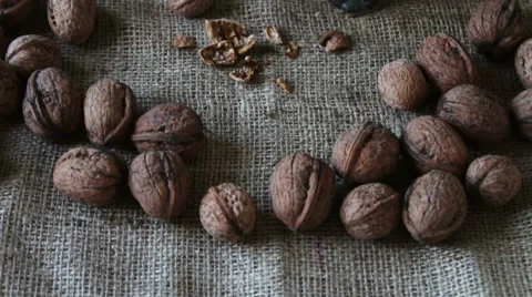 Vintage Nutcracker and walnuts Stock Footage 68525482