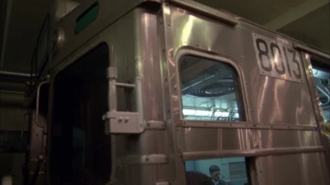 Vintage NYC 1950s Train Interior Stock Footage 112852801