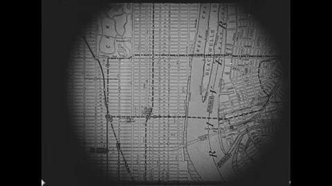 Vintage NYC Map Stock Footage 129047592