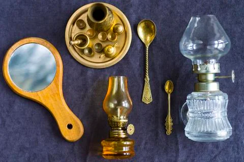 Vintage objects on the table Foto stock