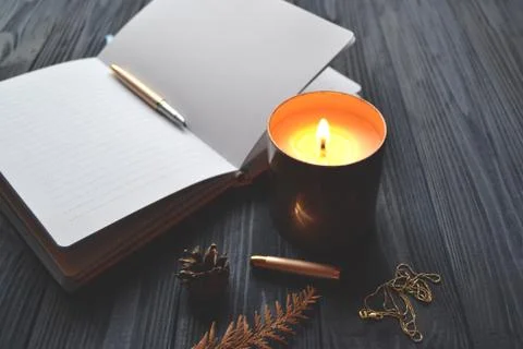 Vintage objects on the wooden table. Stock Photos
