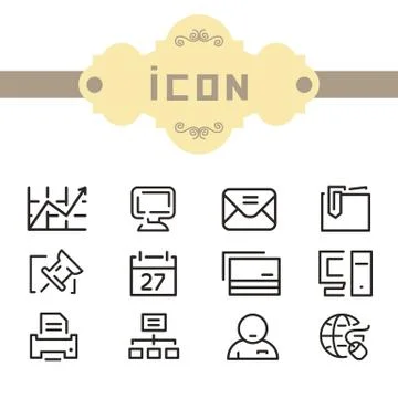 Vintage office icon Stock-Illustration