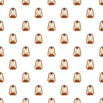 Vintage oil lantern seamless pattern on white background Illustrazione stock