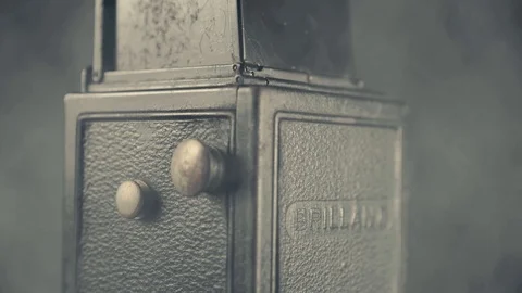 Vintage old camera slow motion 4K video Stock Footage 124849491