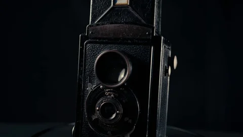 Vintage old camera slow motion 4K video Stock Footage 124849509